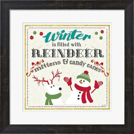 Framed Winter Wonderland I on White Print