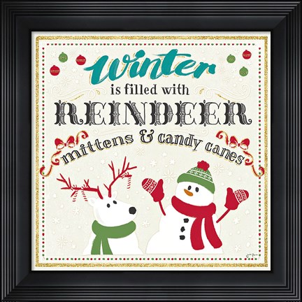 Framed Winter Wonderland I on White Print