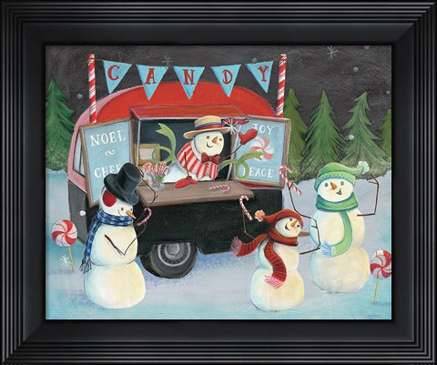Framed Christmas on Wheels I Light Print