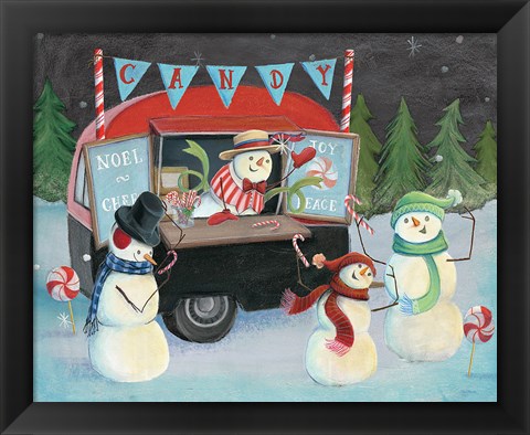 Framed Christmas on Wheels I Light Print