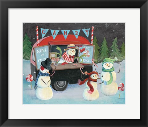 Framed Christmas on Wheels I Light Print