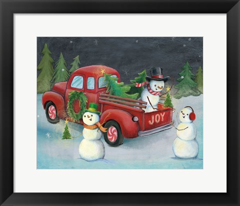 Framed Christmas on Wheels II Light Print