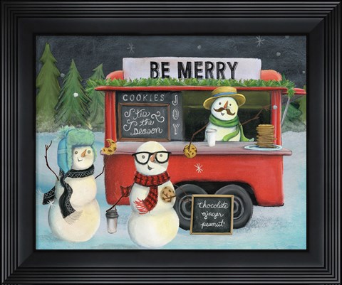 Framed Christmas on Wheels III Light Print