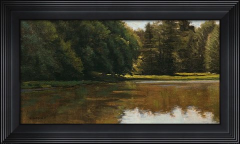 Framed Summer Light - White Pine Rd Pond Print