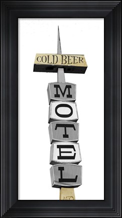 Framed Fifties Motel Beer Print