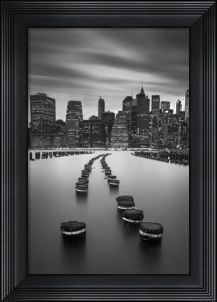 Framed Manhatan Piles Vertical Print