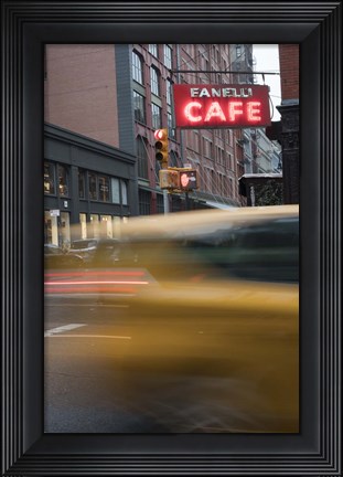 Framed Cafe and Cab Print
