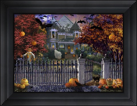 Framed Halloween House Print