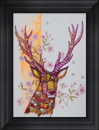 Framed Candy Deer Print