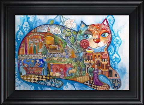 Framed Medieval Cat Print