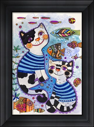 Framed Sea Cats 3 Print