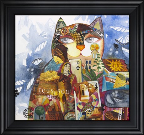 Framed Collage Cat Print