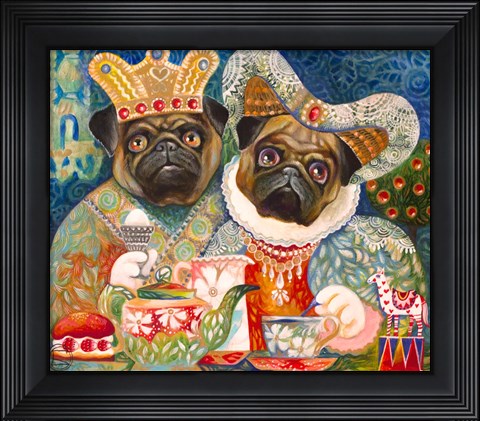 Framed Family Pugs A Print