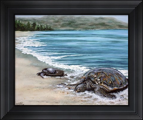 Framed 2 Turtles Print
