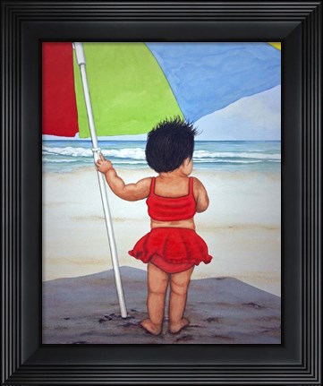 Framed Beach Baby K Print