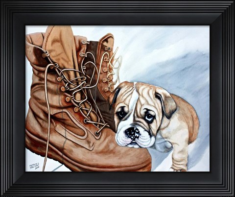 Framed Boots Bulldog Print