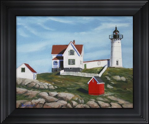 Framed Nubble Light House3 Print