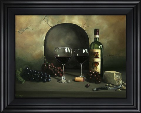 Framed Wine For Two Print