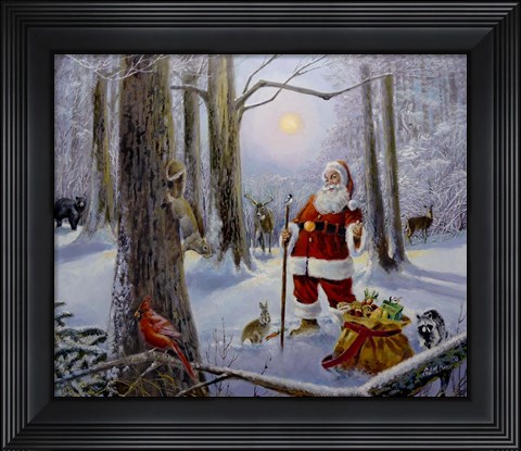 Framed Christmas In The Forest Print
