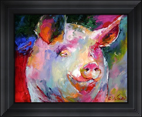 Framed Pig 1 Print