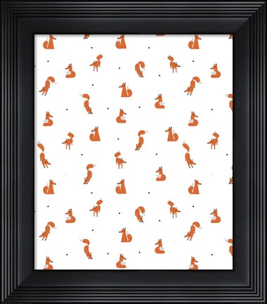 Framed Winter Foxes Print