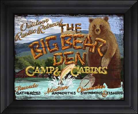 Framed Big Bear Den Print