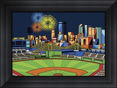 Framed PNC Park Fireworks Pittsburgh Print