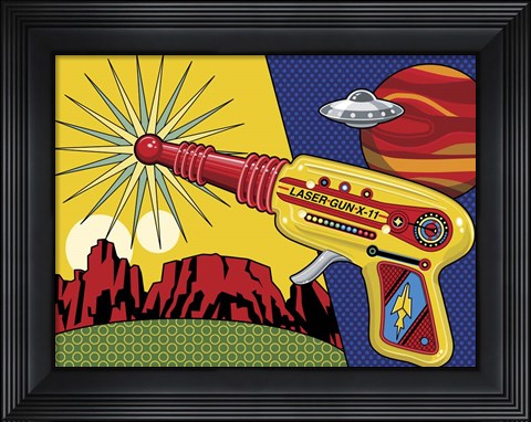 Framed Vintage Toy Laser Gun Print