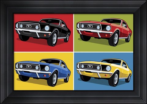 Framed 1968 Mustang Classic Car Print