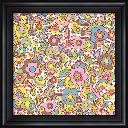 Framed Paisley Pattern On White Print
