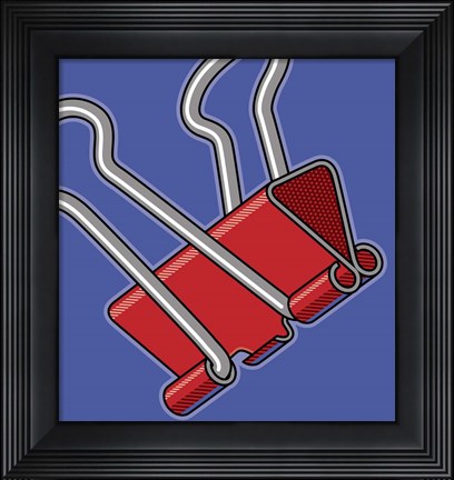 Framed Paper Clip Office Supply Print