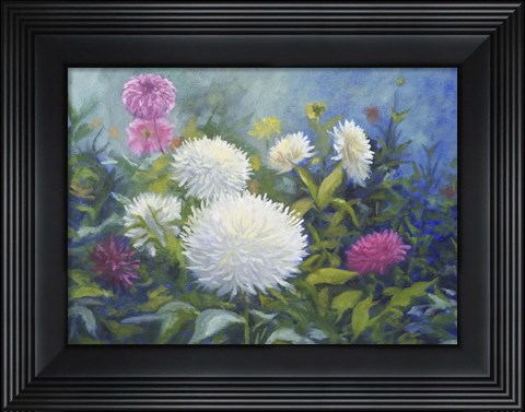 Framed White &amp; Pink Blooms Print