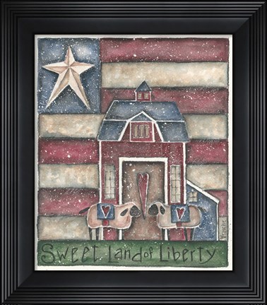 Framed Sweet Land Of Liberty Primative Print
