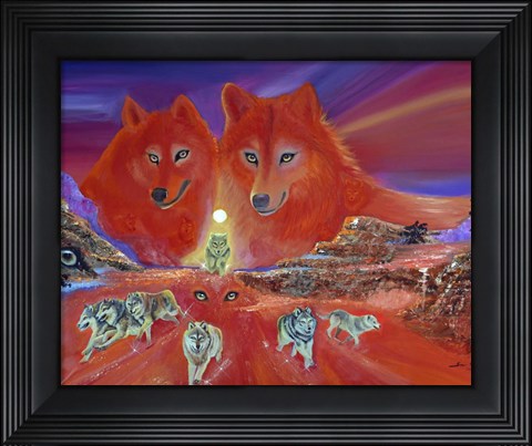 Framed Energy of the Wolves Print