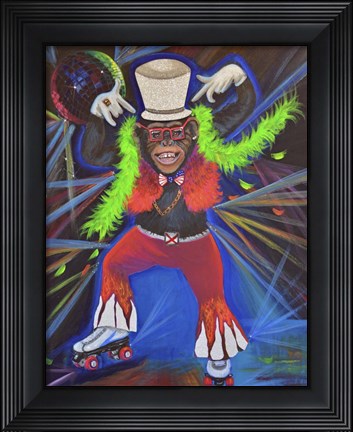 Framed Funky Pinky Monkey Print