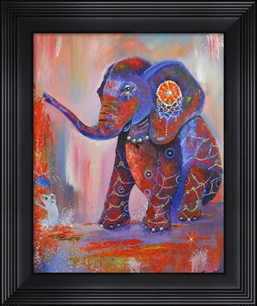 Framed Elephant Festival Colour Print