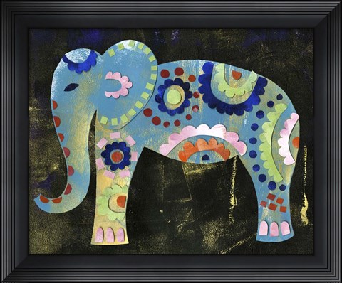 Framed Boho Elephant 3 Print