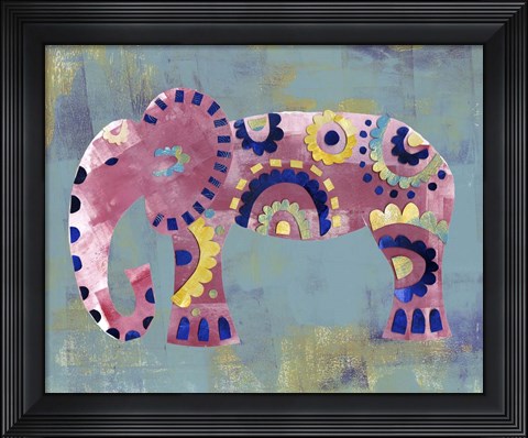 Framed Boho Elephant 4 Print