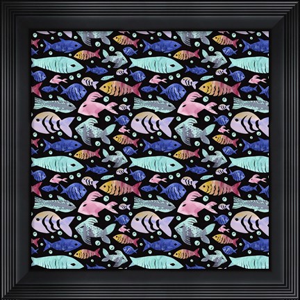 Framed Coastal Pattern 1 Print