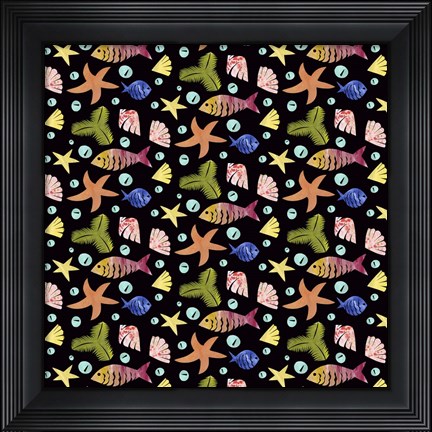 Framed Coastal Pattern 3 Print