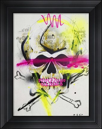 Framed Skull 3 Print