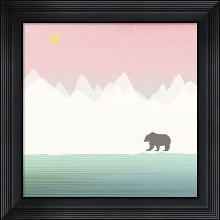 Framed Bear in Winter Print