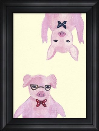 Framed Hipster Pigs Print