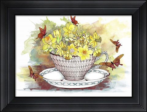 Framed Spring In A Teacup Print