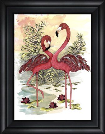 Framed Flamingo Dance Print