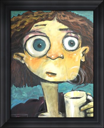 Framed Her First Sip Of Coffee Print