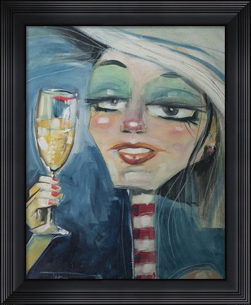 Framed Trixie With Champagne Print
