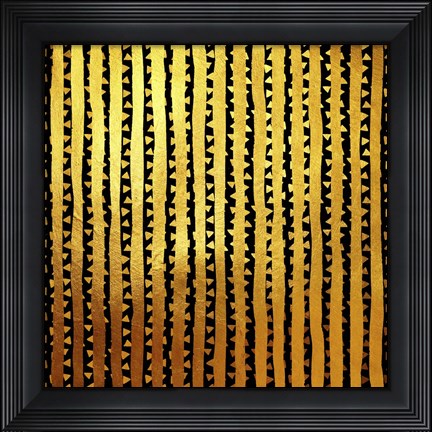 Framed Golden Tribal Vertical Print