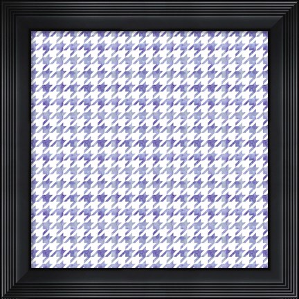 Framed Purple Watercolor Houndstooth Print