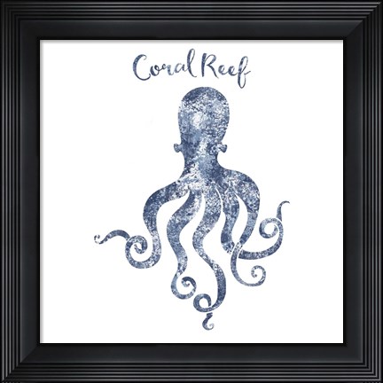 Framed Octopus Coral Reef Print